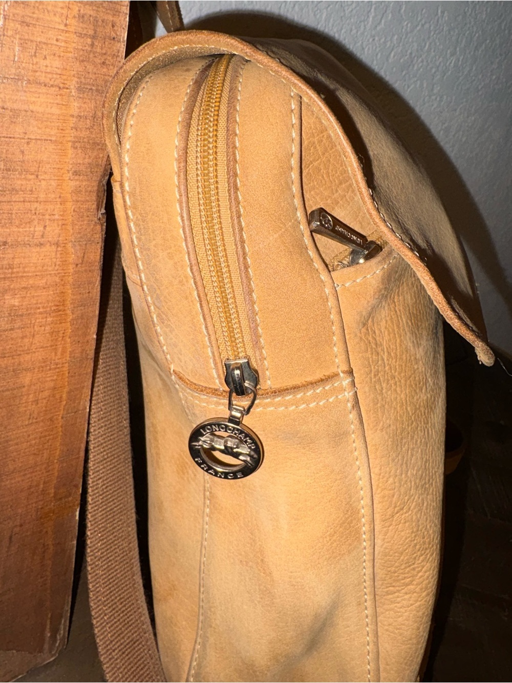 Vintage Longchamp x Mercedes Tan Leather Backpack - Picture 9 of 15